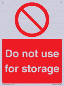 Do not use for storage